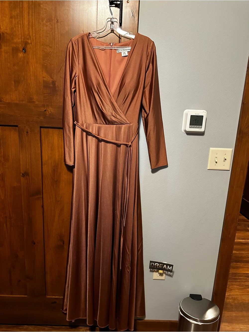Allure Canyon Rose Long Sleeve Bridesmaid dress